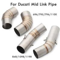 ราคา Motorcycle Exhaust Connecting Pipe Link Middle Pipe Pipe Mid Tubes for Ducati 696 796 795 696 1100 (53201539223)