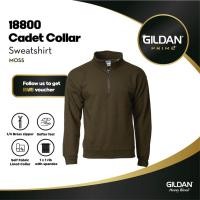 ราคา GILDAN PRIME Heavy Blend เสื้อสเวตเตอร์คอปก Cadet Vintage Premium Unisex 18800 - มอส (56807049807)