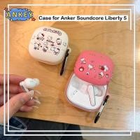 ราคา Case for Anker Soundcore Liberty 5 Pink KT Cat Pattern Water Sticker Headphone Protective Case with Hook (41679014672)