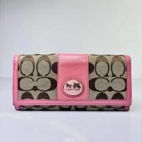 ราคา กระเป๋าสตางค์ผ้าแคนวาส Coach โค้ช ใบยาว มือสอง (48300847222)