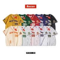 ราคา เสื้อกีฬาเบสบอลเสื้อแฟชั่น หมายเลข99 โอเวอร์ไซส์ มีกระดุมจริง 10 สี (53655413116)