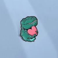 ราคา เข็มกลัดไดโนเสาร์ที-เร็กซ์สีเขียว กับหัวใจสีชมพู สำหรับประดับกระเป๋าเป้ ของขวัญสำหรับเพื่อน (28439919334)