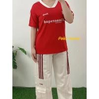 ราคา ชุดเซ็ต เสื้อสีแดงขอบสีขาว+กางเกงสีครีม (29292294466)