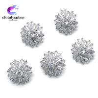 ราคา คลาวด์ 5 ชิ้นเพทายสีเงิน พลอยเทียม ปุ่ม, ปุ่มเพทาย พลอยเทียม 16 มม., งานฝีมือ ทําเอง ดอกไม้ปุ่มคริสตัลสีเงินงานแต่งงา (57007988237)