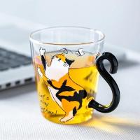 ราคา กาแฟชานมแก้วน้ําเชื่อมแก้วแก้วกาแฟหางแมวน่ารัก Meow Handle 250 ml Aesthetic Cat Design - MN (42614679541)