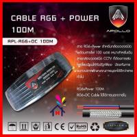 ราคา Apollo สาย Coaxial Cable RG6+Power 100M สายสัญญาณกล้องวงจรปิด+สายไฟ Shield 95% (26090108214)