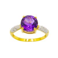 ราคา Happy Jewelry แหวนพลอย 2กะรัต บ่าข้างเพชร แหวนพลอยเม็ดใหญ่ แหวนเพชร แหวนทองเพชรแท้ ทองแท้ 37.5% PL144 (16589320581)