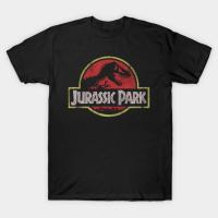 ราคา เสื้อยืด Vintage Jurassicc Parkk Classic Retro Red Distressed Logo T-Shirt แท้ Cotton 100% (41467218897)