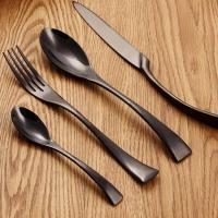 ราคา 4pcs Black Cutlery Stainless Steel Fork Knife Dinnerware Set Western Tableware Set (27337353388)