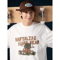 ราคา （พร้อมส่งจากกทม มาถึงใน 2วัน）เสื้อยืดแขนสั้นคอกลมพิมพ์ลายการ์ตูนสำหรับผู้ชาย ทรงหลวม ลำลอง สีขาว ใส่สบายและอินเทรนด์ (28272470279)