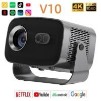 ราคา โปรเจคเตอร์แบบพกพาV10 1080P 4K HD Android 12 Smart WIFIโฮมเธียเตอร์โปรเจคเตอร์การหมุน 270 องศา (40976091346)