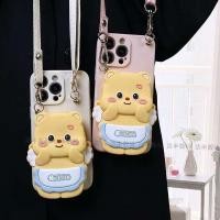 ราคา กระเป๋าใส่เหรียญหมีเนย Apple 15promax เคสโทรศัพท์ 14/13promax ผู้ถือบัตร 13/12 Crossbody X/XR (48657096244)