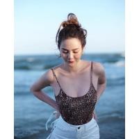 ราคา SHEIN สายเดี่ยว ลายเสือ ผ้ายืด สาวอวบ (6354493860)