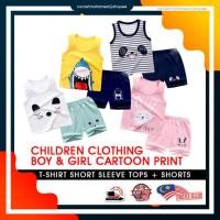 ราคา Baju Budak Baby 3-6 เดือนเสื้อยืดเด็กเสื้อผ้าการ์ตูนเสื้อยืดแขนสั้นกางเกงขาสั้น Baju Baby Seluar Bayi (19189059485)
