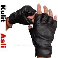 ราคา ถุงมือหนังครึ่งนิ้วถุงมือรถจักรยานยนต์หนัง PU ครึ่งชาย & 39;s Fingerless ถุงมือ (26715240700)