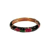 ราคา TANITTgemsกำไลข้อมือEnamelสีดำลายดอกไม้ - Black (216726609)