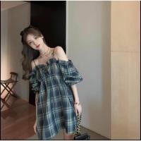 ราคา มินิเดรสสก็อตดำแต่งแขนเว้า (9131411553)