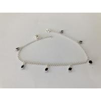 ราคา สร้อยข้อเท้าห้อยพลอยสีดำเงินแท้925 สร้อยข้อเท้าเงิน (12082785440)