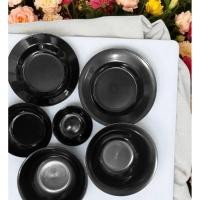 ราคา (พร้อมส่ง) ตราช้างไชโย ชุดจานชามถ้วยพลาสติก ABS สีดำ ราคาถูกครึ่งโหล/ยกโหล มี มอก. (43360836746)