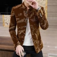 ราคา ❍ ชายเสื้อสูทลำลองเสื้อสูทผู้ชายเกาหลียืนปกงานฝีมือดอกไม้เสื้อตะวันตกน้ำเยาวชน r3cp (19690117303)