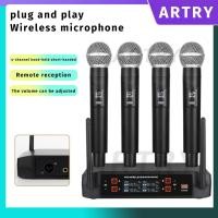 ราคา ARTRY ระบบไมโครโฟนไร้สาย 4 ช่อง Dual Handheld Uhf ไมโครโฟนคาราโอเกะมืออาชีพ (29014265200)