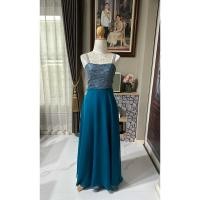 ราคา ชุดราตรียาวช่วงเสื้อผ้าเลื่อม(ไซส์ S)สีฟ้าน้ำทะเล #มือสอง# (24860644785)