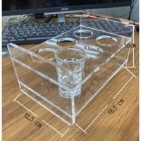 ราคา Acituna 6-Hole ล้างอะคริลิกที่วางแก้วช๊อต Rack Barware วิสกี้ถาดวอดก้าเหล้ารัม Tequilaชุดค็อกเทล Organizer (8565811876)