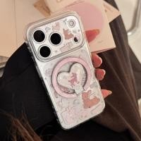 ราคา Deer Casing iPhone 17ProMax 17Pro 17 16ProMax 16Pro 16 15ProMax 15Pro 15 14ProMax 14 13 Apple iPhone Case Transparent Gilded Magnetic Bracket (44858148025)