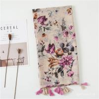 ราคา ผ้าพันคอสีชมพูกันแดด พิมพ์ลายดอกไม้ วัสดุผ้าไหมและผ้าฝ้าย สำหรับหญิงสาว (56608085635)