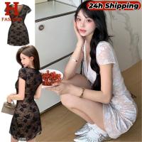 ราคา HOT 'พร้อมส่ง' ชุดมินิเดรสแขนสั้น ดีเทลแต่งลายลูกไม้สไตลืสาวเซ็กซี่ FY2015#1 (44427773996)