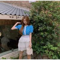 ราคา เสื้อครอปไหมพรมแขนตุ๊กตา ลายหัวใจสีน้ำเงิน น่ารักเกินร้อย ผ้าไหมพรมนุ่มใส่สบาย มือ2 (24843924606)