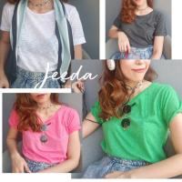 ราคา เสื้อยืด คอปาด แขนสั้นผ้าสลาฟแท้ (1895747465)