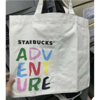 ราคา กระเป๋าผ้า สตาร์บัค 2 ลาย Advanture หรือ NYC ขนาด 42x37 ซม (25263338636)