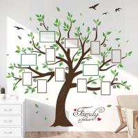 ราคา Decalmile ขนาดใหญ่ต้นไม้ครอบครัวสติ๊กเกอร์ติดผนัง DIY กรอบรูปต้นไม้สติ๊กเกอร์ติดผนังห้องนอนห้องนั่งเล่นโซฟาทีวีพื้นหลังตกแต่งผนัง (55507443725)