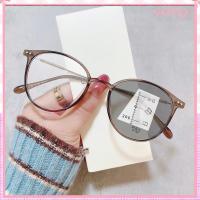ราคา [จัดส่งในกทม] แว่นกรองแสง สายตาสั้น0°-400° าของผู้หญิงกรอบทรงกลมสีน้ำตาลเย็นพร้อมเลนส์ แว่นตาสายตาสั้นป้องกันรังสีรอบ (29234593650)