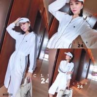 ราคา Dress วอมซิปหน้า เเขนยาว เเต่งเเถบกุ้นข้าง ที่ช่วงเเขนเเละ ด้านข้าง มีเป๋า ด้านหน้า ด้านหลัง มีอักษร ผ้าโฟร์เวย์ (1512337676)