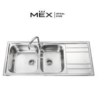 ราคา MEX รุ่น BIX3-LB อ่างล้างจาน 2 หลุม 1 ที่พัก ขนาด 120 x 50 สเตนเลส สตีล AISI 304 (10115317859)