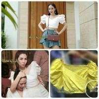 ราคา แม่อั้ม งามจริงที่แท้ทรู สายแซ่บต้องมี สีเหลือง พร้อมส่ง เสื้อครอปแขนตุ๊กตา เสื้อแม่อั้ม วุ้นเส้น แบบเก๋ดาราใส่เพียบ (1304412720)