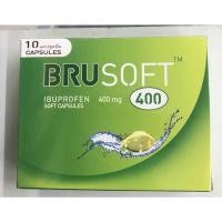 ราคา brusoft ขนาด400 mg บรรเทาปวด แคปซูลนิ่ม 6แผง 1กล่องใหญ่ 60เม็ด (14002278011)