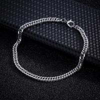 ราคา TANITTgemsสร้อยข้อมือสแตนเลสแท้แบบเส้นแบนสำหรับผู้ชาย (1270984956)