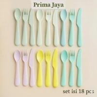 ราคา แนะนําผู้ขาย แฝด ชุด 18 ชิ้น ช้อนส้อมสีพาสเทล/ช้อนและส้อม (44502369911)