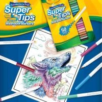 ราคา [ร้านศิลปะ] Crayola ชุดแปรงและมาร์กเกอร์ - ชุดเครื่องหมายที่ล้างทําความสะอาดได้ Super Tips 10M | 20ม | 50 สี (40064570658)