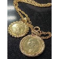 ราคา Sterling silver chain gold plated necklace (27957192127)