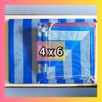 ราคา ผ้าฟางฟ้าขาว เจาะรูตาไก่ ขนาด 4 เมตร x 6 เมตร ผ้าใบฟ้าขาว ผ้าฟาง ผ้าใบบลูชีท แผ่นพลาสติก ฟ้าขาว ขาวฟ้า (5627769589)