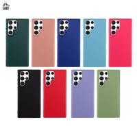 ราคา เคส สำหรับ Samsung Galaxy S22 Ultra เคสซิลิโคนนิ่ม กันกล้อง สีพาสเทล TPU หนา (12180007258)