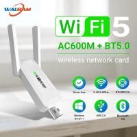 ราคา Walram อะแดปเตอร์ WiFi 600Mbps Bluetooth5.0 ตัวรับสัญญาณ WiFi Dual-band 2.4G 5G Realtek Driver ฟรีการ์ดเครือข่ายไร้สาย 802.11AC WiFi Dongle สําหรับแล็ปท็อปเดสก์ท็อป PC (43965682547)