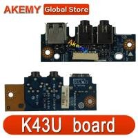 ราคา Asus X43U K43B X43BE X43BR K43U แล็ปท็อป IO บอร์ดเสียงพอร์ต USB แผง/สายเคเบิล (22743540597)