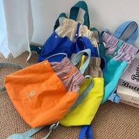 ราคา Dopamine Color-Block Canvas Bag Stylish Unisex Backpack Tote beg tangan wanita (43479392915)