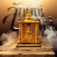 ราคา จากอินเดีย พระพุทธรูป ปางประทานพร ประทับบนเทวาลัยจำลองสีทอง ผ่านพิธีบวงสรวงแล้ว ณ วัดไผ่เงินโชตนาราม (58054470012)