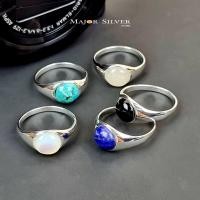 ราคา แหวนติดหินมงคล / หินแท้ กลม9มิล เทอควอยซ์ มูนสโตน และอื่นๆใส่ได้ ชาย หญิง เงินแท้92.5% :E-V-Cen9-Sto (5751265385)